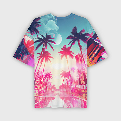 Мужская футболка оверсайз Gta 6 logo vice city style / 3D-принт – фото 2