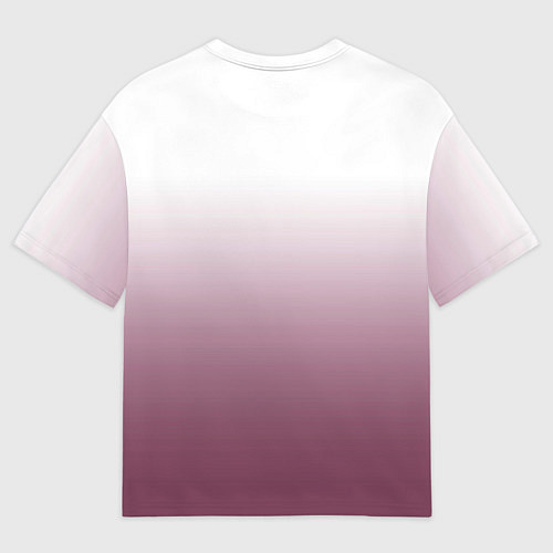 Мужская футболка оверсайз Туманный градиент бело-бордовый / 3D-принт – фото 2