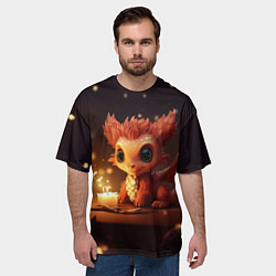 Футболка оверсайз мужская Дракон великолепный звездоцап, цвет: 3D-принт — фото 2