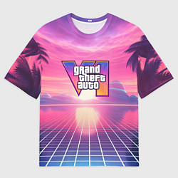 Мужская футболка оверсайз GTA 6 Vaporwave