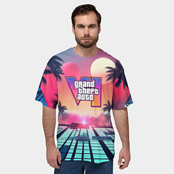 Футболка оверсайз мужская Gta 6 retro style, цвет: 3D-принт — фото 2