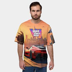 Футболка оверсайз мужская GTA 6 авто вид сзади, цвет: 3D-принт — фото 2