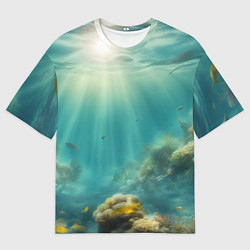 Футболка оверсайз мужская Рыбы под водой, цвет: 3D-принт