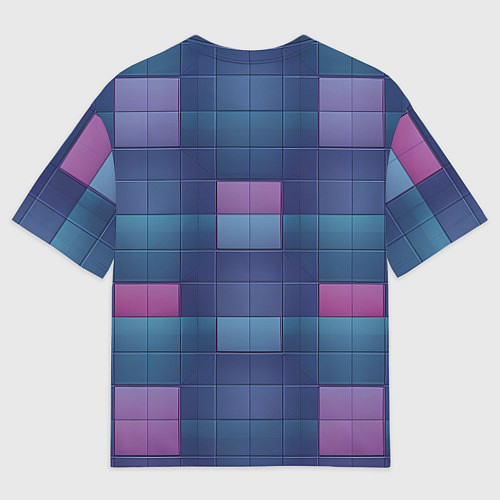 Мужская футболка оверсайз Фиолетовые квадраты / 3D-принт – фото 2