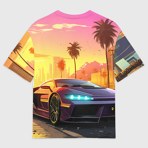 Мужская футболка оверсайз Auto GTA 6 / 3D-принт – фото 2