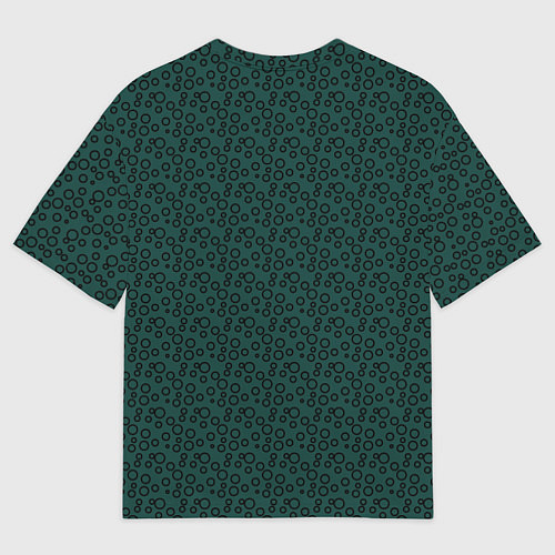 Мужская футболка оверсайз Тёмно-зелёный паттерн кружочки / 3D-принт – фото 2