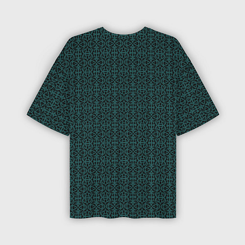 Мужская футболка оверсайз Ажурный тёмно-зелёный / 3D-принт – фото 2