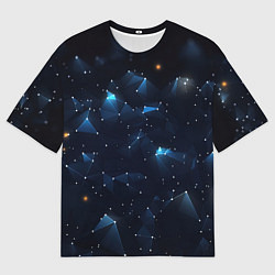 Мужская футболка оверсайз Синяя геометрическая абстракция