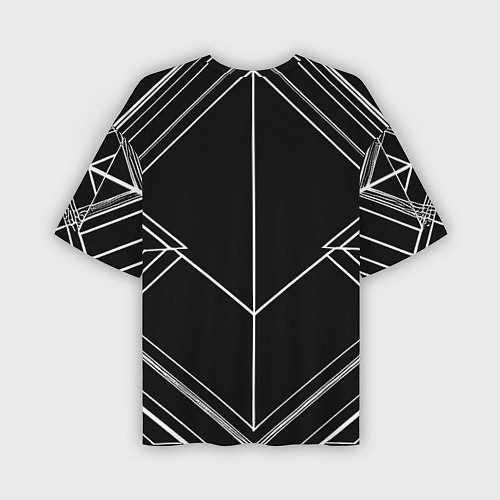 Мужская футболка оверсайз Полосы на чёрном фоне / 3D-принт – фото 2