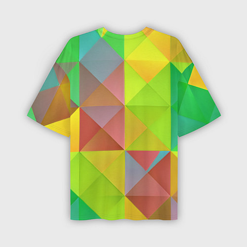 Мужская футболка оверсайз Разноцветные фигуры / 3D-принт – фото 2