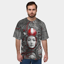 Футболка оверсайз мужская Кибернетическая девушка-робот, цвет: 3D-принт — фото 2