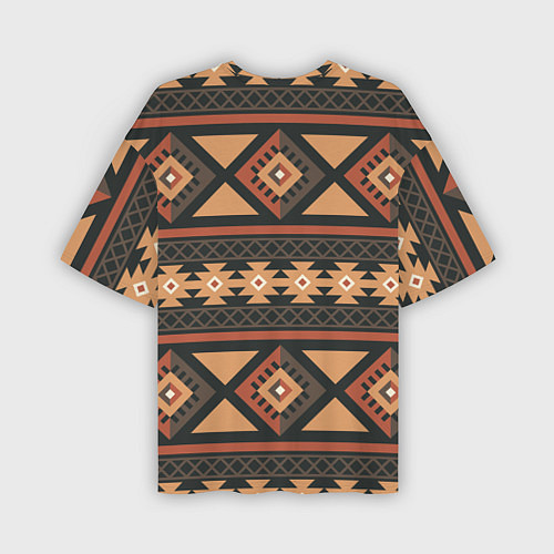 Мужская футболка оверсайз Этническая геометрия с ромбами - паттерн / 3D-принт – фото 2