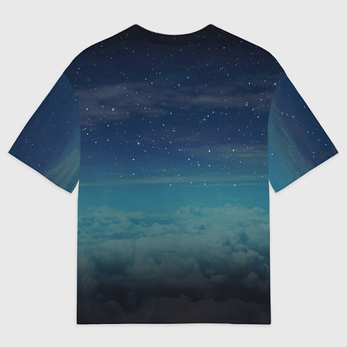 Мужская футболка оверсайз Дракон на скале на фоне луны / 3D-принт – фото 2