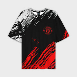 Мужская футболка оверсайз ФК Манчестер Юнайтед спортивные краски