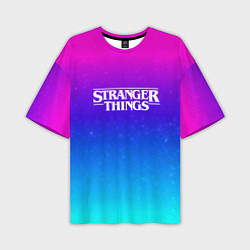 Мужская футболка оверсайз Stranger Things gradient colors