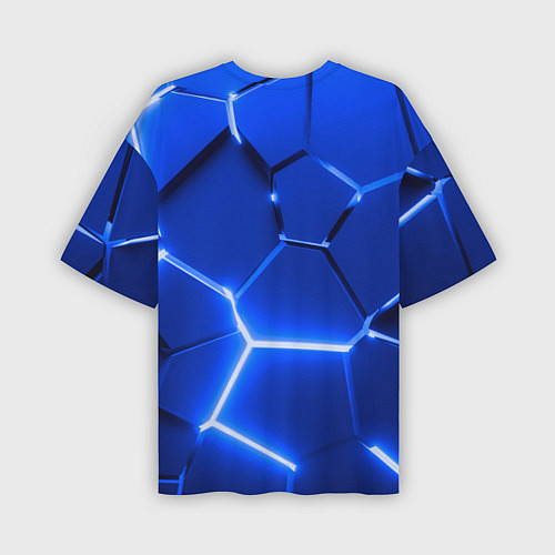 Мужская футболка оверсайз GTA 6 лого на фоне разлома синих плит / 3D-принт – фото 2