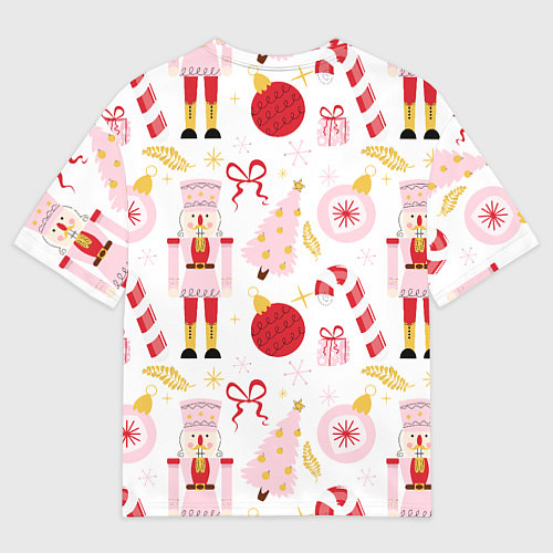 Мужская футболка оверсайз Щелкунчик в розовом цвете / 3D-принт – фото 2