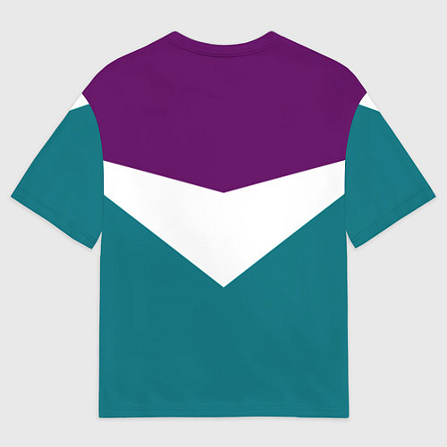 Мужская футболка оверсайз FIRM темная сирень и бирюза / 3D-принт – фото 2