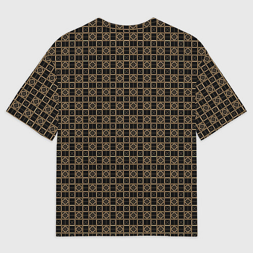 Мужская футболка оверсайз Тёмно-коричневый паттерн / 3D-принт – фото 2