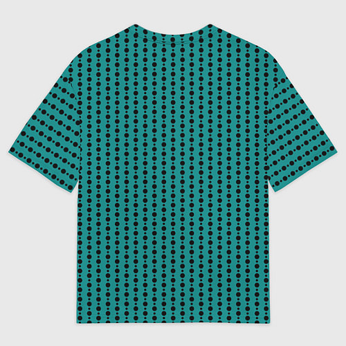 Мужская футболка оверсайз Паттерн кружочки на зелёном / 3D-принт – фото 2