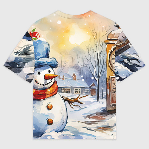 Мужская футболка оверсайз Зелено-оранжевый дракон / 3D-принт – фото 2