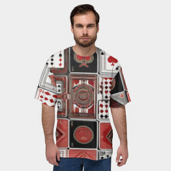 Футболка оверсайз мужская Покерный гений, цвет: 3D-принт — фото 2
