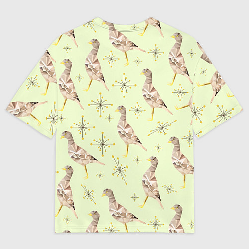 Мужская футболка оверсайз Авдотка птица и снежинка / 3D-принт – фото 2