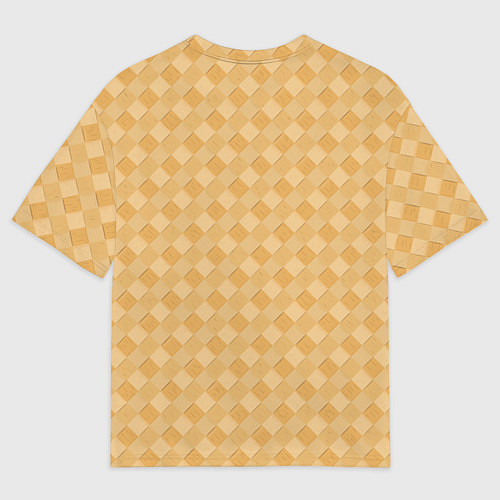 Мужская футболка оверсайз Текстура лаптевого плетения / 3D-принт – фото 2