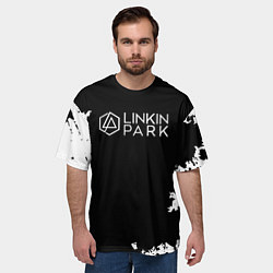 Футболка оверсайз мужская Linkin Park рок бенд, цвет: 3D-принт — фото 2