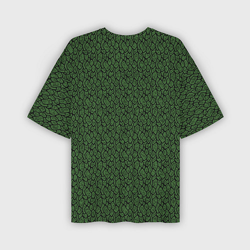 Мужская футболка оверсайз Тёмно-зелёный паттерн / 3D-принт – фото 2