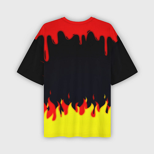 Мужская футболка оверсайз Valorant flame texture games / 3D-принт – фото 2