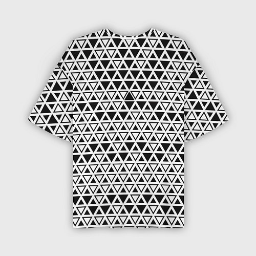 Мужская футболка оверсайз Треугольники чёрные и белые / 3D-принт – фото 2