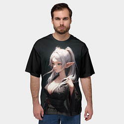 Футболка оверсайз мужская Фрирен в кимоно- Sou sou no frieren, цвет: 3D-принт — фото 2