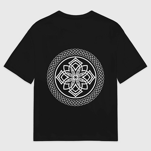 Мужская футболка оверсайз Волк с символом - быть добру / 3D-принт – фото 2