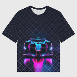 Футболка оверсайз мужская Болид с неоновой тенью, цвет: 3D-принт