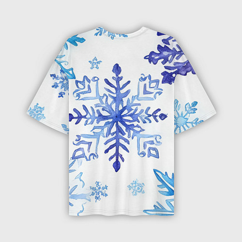 Мужская футболка оверсайз Снежинки падают / 3D-принт – фото 2