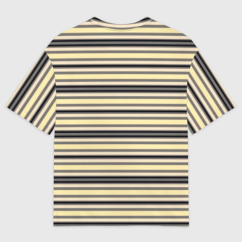 Мужская футболка оверсайз Полосатый жёлто-серый / 3D-принт – фото 2