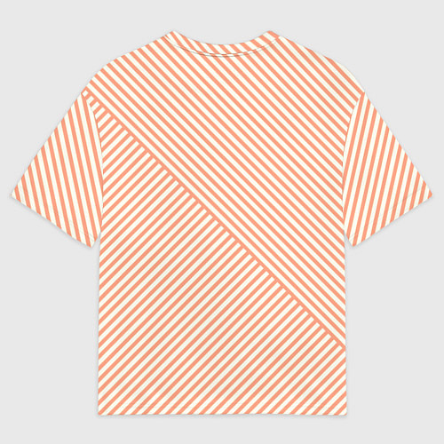 Мужская футболка оверсайз Полосы персиковый / 3D-принт – фото 2