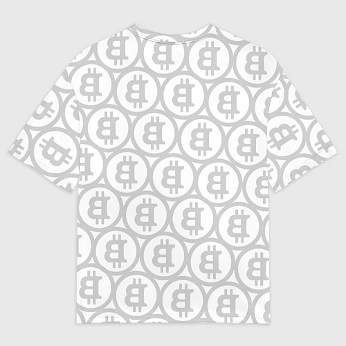 Мужская футболка оверсайз Биткоин патерн на белом фоне / 3D-принт – фото 2