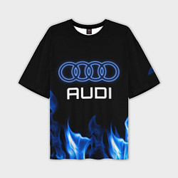Мужская футболка оверсайз Audi neon art
