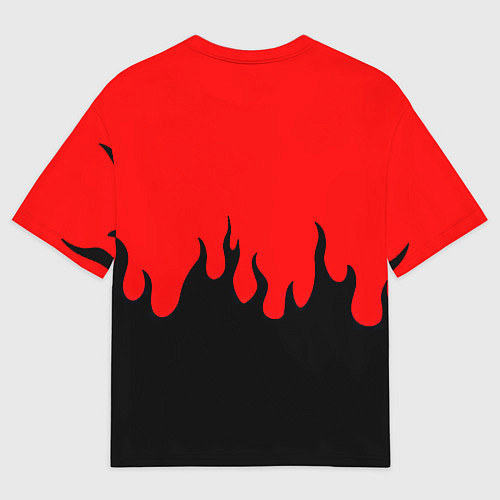 Мужская футболка оверсайз NBA sport flame / 3D-принт – фото 2