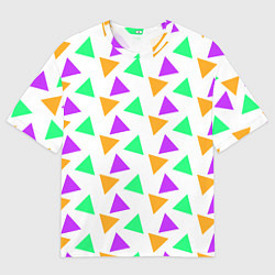 Мужская футболка оверсайз Яркие треугольники