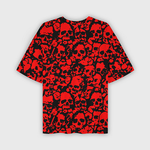 Мужская футболка оверсайз Thirty Seconds to Mars skull pattern / 3D-принт – фото 2