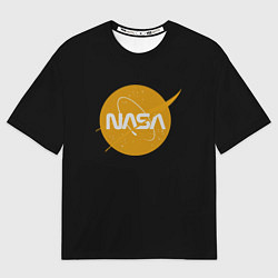 Футболка оверсайз мужская NASA yellow logo, цвет: 3D-принт