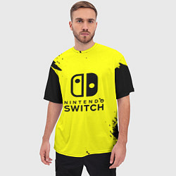 Футболка оверсайз мужская Nintendo switch краски на жёлтом, цвет: 3D-принт — фото 2