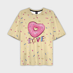 Мужская футболка оверсайз Пончик с любовью