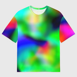 Футболка оверсайз мужская Психоделический неоновый градиент, цвет: 3D-принт