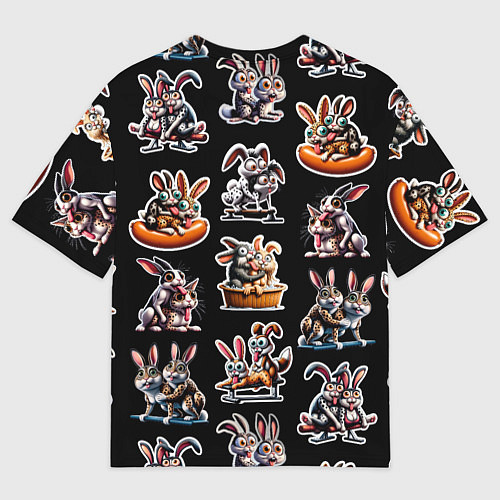 Мужская футболка оверсайз Кролики - Камасутра позы / 3D-принт – фото 2