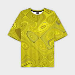 Мужская футболка оверсайз Желтые плавленные клетки