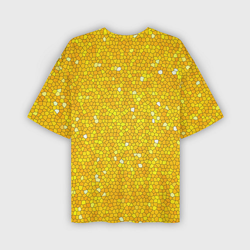 Мужская футболка оверсайз Веселая мозаика желтая / 3D-принт – фото 2
